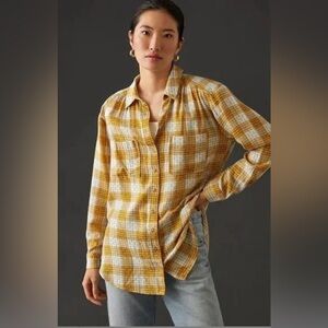 NWOT Anthro Pilcro Mustard Relaxed Shirt